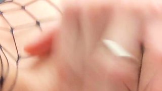 Hairy solo girl play pussy
