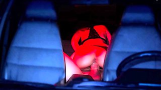 Whore Latina wife rides a guy's massive cock in a car backseat