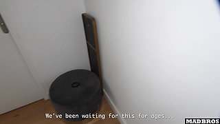 Big Ass French Girl Gets Pounded In Toilet Before Going To Restaurant !!!