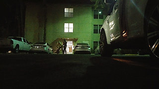 Thick BBW Wife in Lingerie in Public Hotel Parking Lot! Badblondiemonroe