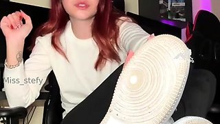 Porn latex movie with foot fetish and blonde mistress
