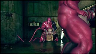 Claire Redfield, Jill Valentine And Car Toon - Beautiful Women Fucked In Public Toilets By Slippery Orcs