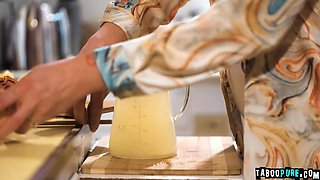 Naughty Charlotte give workes double blowjob