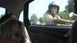 Blonde MILF Gangbang in the Woods - Dirty Outdoor Sex with Pigs