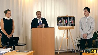 Santa and Gina get naughty with young stud while husband watches in secret