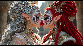 Beautiful Elves Princess Kissing, Ai Animation