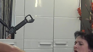 Behind the Scenes of Hairy Mature Lady Sissy Squirting Everywhere After Rough Fuck