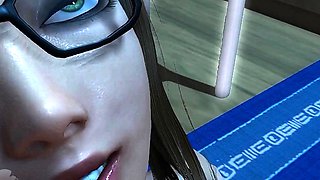 Foxy 3D Superwoman bounces up and down on a cock
