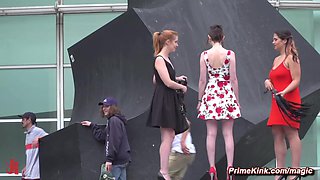 Slave double flogged in public outdoors