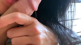 Two college babes giving handjob POV