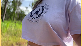 Just a Happy Day Hanging Out Flashing My Tits in Outdoor Flashing Dare