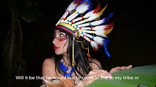 Horny Colombian with Huge Tits Plays with Her Pussy and Rides on a Big Cock in the Middle of the Forest - Jenifer Play
