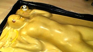 two women fetish latex asslicking and anal mff