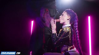 Sexy Anime Cosplay Parody: Titus Low as Mystery Saja Pounds Melody Marks with Deep Throat,