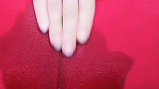 Wetting: Big Booty and Tight Red Jeans