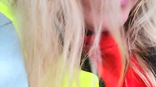 Kiity Queen Teasing and Showing off in the Warehouse. Blond Mature MILF