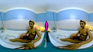 Bubble Bath Dildo Fun - Blonde Babe Solo Masturbation