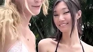 Really wild outdoor Japanese teen blowjob