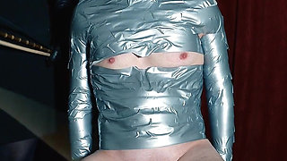 Hardcore Corporal Punishment with Upper Leg Caning and CBT While in Tape Bondage