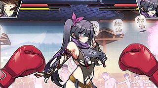 Japanese ninja in an anime scene with ahegao expressions