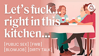 ASMR Audio Porn: Secret Kitchen Fuck With the Guy Next Door - Blowjob & Public Sex - Erotic Audio Roleplay for Women