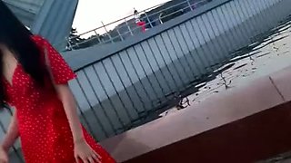 A kinky picked up euro amateur outdoor upskirt in hd