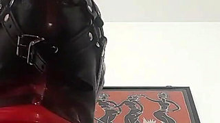 Laura is gagged with a lips mouth gag, throath fucked for long time and swallows cum