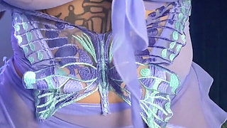 Ebony Ducks Pussy with Big Dildo Till Pussy Turns Creamy