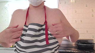 A Married Woman Masturbating Lewdly in the Kitchen