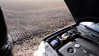 German Amateur Couple Gets Naughty in Public - Car Trunk Blo
