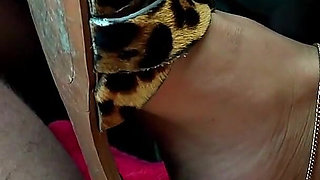 Dirty Feet Footjob in Car While Showing Ass