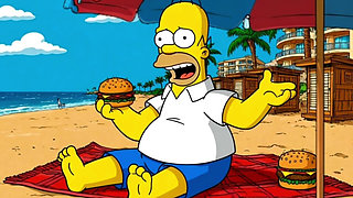 Beach Bitch 2: Pussy Full of Cum. Cartoon Simрsons Parody.