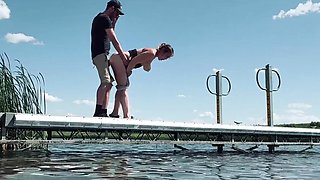 Risky Outdoor Sex On A Lake Dock For Everyone To See
