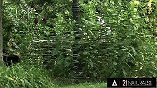 21 naturals - from pedals to sensation - nicole love's legs & snatch take on a monster cock outdoors
