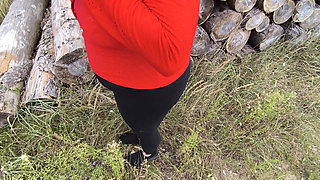 Vagina spanking on the logs