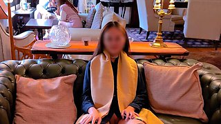 Stacy Stone masturbating her cunt with her fingers outdoor