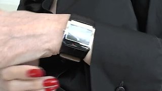 German MILF JOI Fetish: Leather Strap Watch & Black Pantyhose Jerk Off Instructions