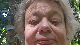 I was touching myself in the woods when a voyeur caught me and fucked my pussy.