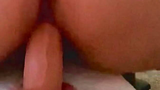 Latina Riding Huge Dildo