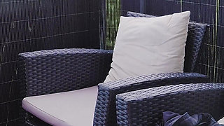 Outdoor Ass Fucking - Hot Threesome on the Balcony