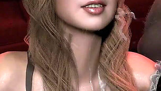 Gangbanging a Sexy Asian Maid in a Fousome