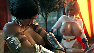 Futa Wonder Woman & Supergirl Take Turns on Catwoman - 3D Futanari Animation