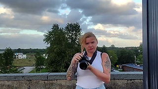 The Janitor Catches Me on the Roof; I Have to Suck His Dick and Let Him Fuck Me, or Else He’ll Call the Cops.