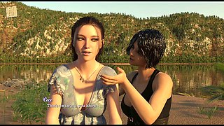 Scorching gameplay with a hot brunette and a big booty in an adult visual novel