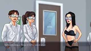 Teacher and student, science, university student