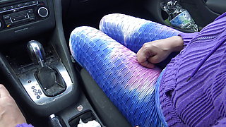 perverted stepmother touching her stepsons cock in the car