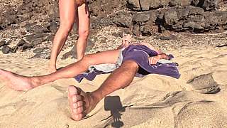 Towel Secret - I Helped Him Cum Under the Beach Towel