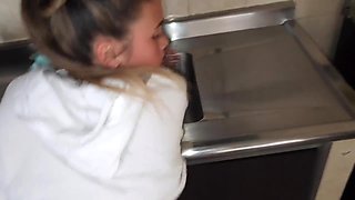 Any One In Her Stepfather Fucks Her Without Noticing In The Kitchen, Her Daughter Covers Him (danny Rous