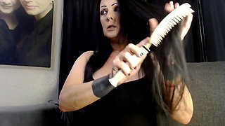 Long Black Hair Brush Finger Brushing