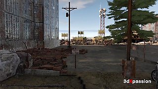 Taryn’s Ashfall hunt — wet lovemaking in bunker destroys - messy blow-job, perspiring cowgirl & rock hard doggy-style